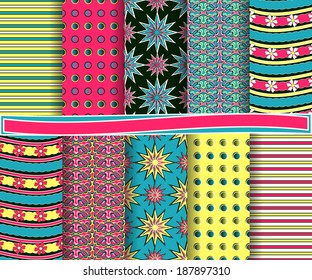 set of  abstract vector paper for scrapbook 