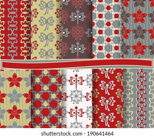 set of  abstract vector paper for scrapbook 