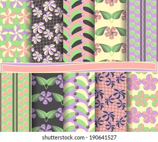 set of  abstract vector paper for scrapbook 