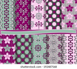 set of  abstract vector paper for scrapbook 