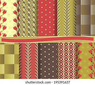 set of  abstract vector paper for scrapbook 