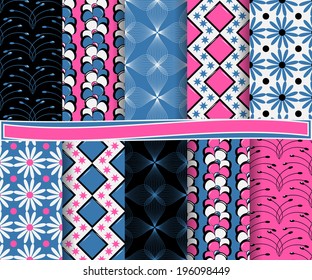set of  abstract vector paper for scrapbook 