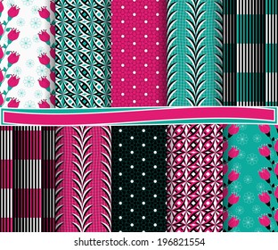 set of  abstract vector paper for scrapbook 