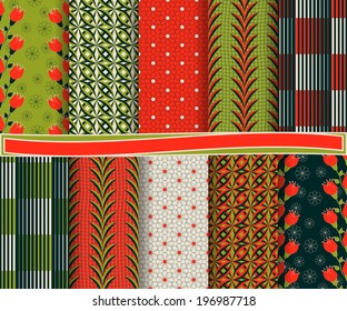 set of  abstract vector paper for scrapbook 