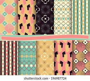 set of  abstract vector paper for scrapbook 