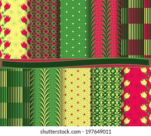 set of  abstract vector paper for scrapbook 