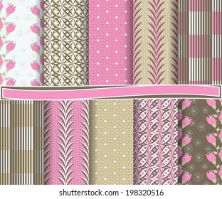 set of  abstract vector paper for scrapbook 