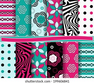 set of  abstract vector paper for scrapbook 