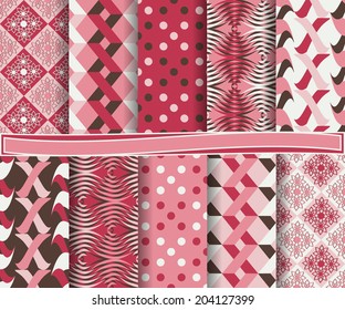 set of  abstract vector paper for scrapbook   