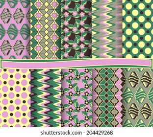 set of  abstract vector paper for scrapbook 