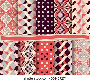 set of  abstract vector paper for scrapbook   