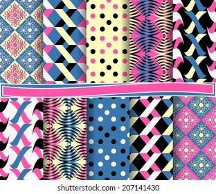 set of  abstract vector paper for scrapbook   