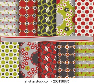 set of  abstract vector paper for scrapbook 