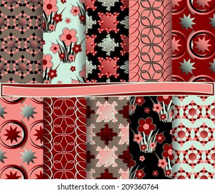 set of  abstract vector paper for scrapbook 