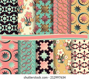 set of  abstract vector paper for scrapbook 
