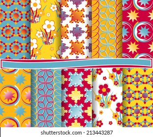 set of  abstract vector paper for scrapbook 