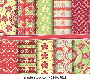 set of  abstract vector paper for scrapbook 