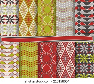 set of  abstract vector paper for scrapbook 