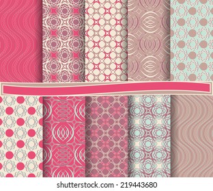 set of  abstract vector paper for scrapbook 