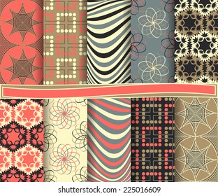 set of  abstract vector paper for scrapbook 