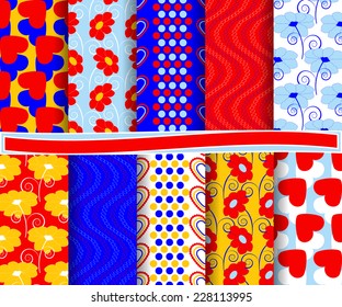 set of abstract vector paper for scrapbook Valentine's Day