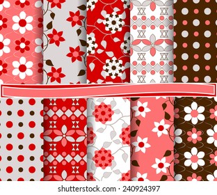 set of  abstract vector paper for scrapbook 