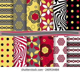 set of  abstract vector paper for scrapbook 
