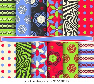 set of  abstract vector paper for scrapbook 