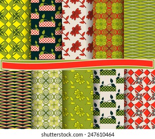 set of abstract vector paper for scrapbook 