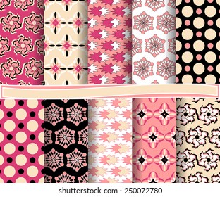 set of  abstract vector paper for scrapbook 