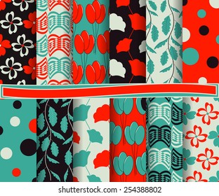 set of  abstract vector paper for scrapbook 