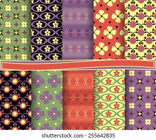set of  abstract vector paper for scrapbook 