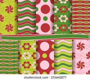 set of  abstract vector paper for scrapbook 