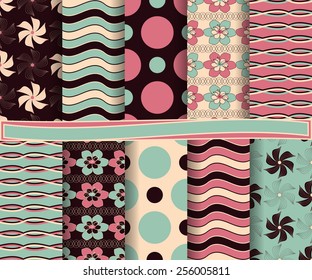 set of  abstract vector paper for scrapbook 