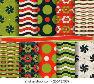 set of  abstract vector paper for scrapbook 