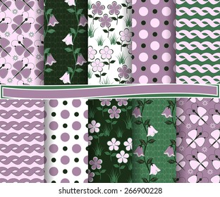 set of  abstract vector paper for scrapbook