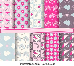 set of  abstract vector paper for scrapbook