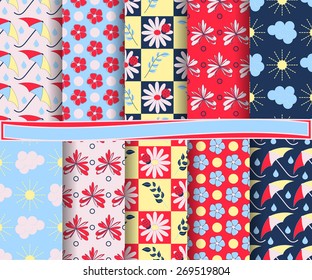 set of  abstract vector paper for scrapbook