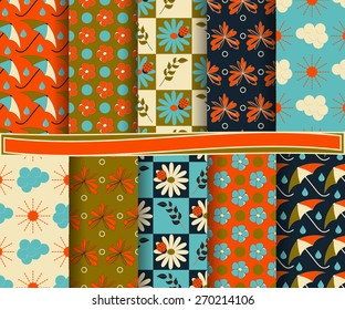 set of  abstract vector paper for scrapbook