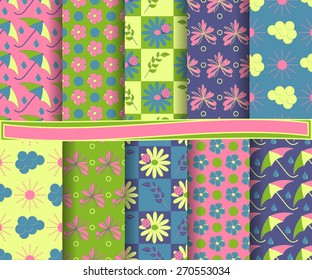 set of  abstract vector paper for scrapbook