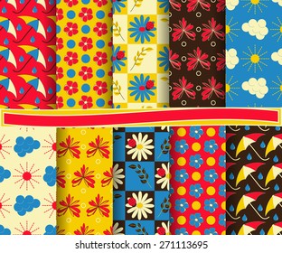 set of  abstract vector paper for scrapbook