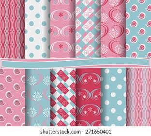 set of  abstract vector paper for scrapbook