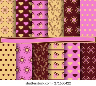 set of  abstract vector paper for scrapbook