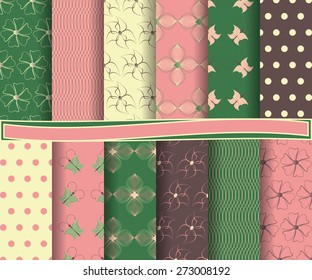 set of  abstract vector paper for scrapbook