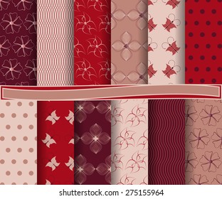 set of  abstract vector paper for scrapbook