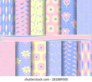 set of  abstract vector paper for scrapbook