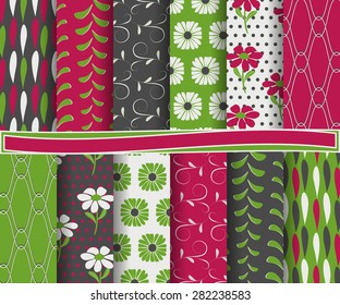 set of  abstract vector paper for scrapbook