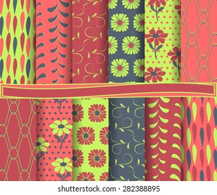 set of  abstract vector paper for scrapbook