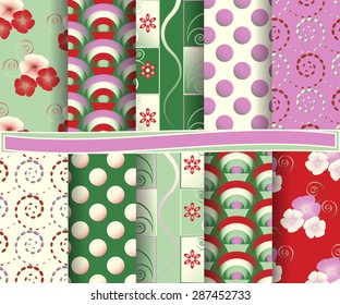 set of  abstract vector paper for scrapbook