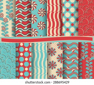 set of  abstract vector paper for scrapbook